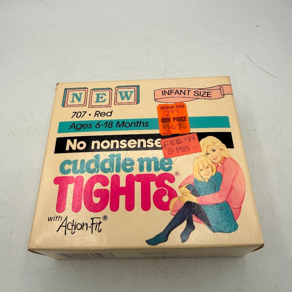 ✨ Vintage 1987 No Nonsense Cuddle Me Tights Infant 6–18 Months Red | NOS ✨